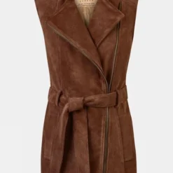 Troy London Womens Belted Suede Jacket