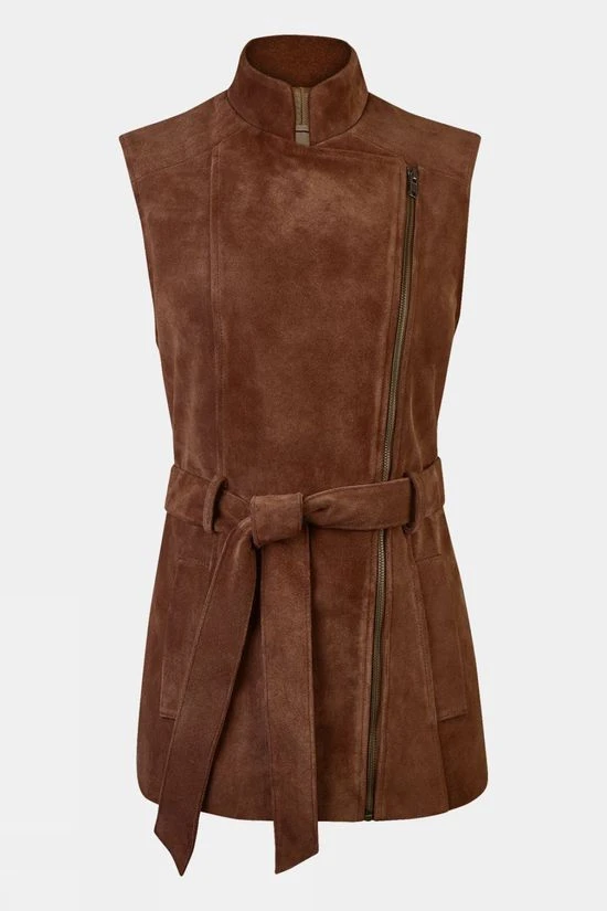 Troy London Womens Belted Suede Jacket 2 Troy London Womens Belted Suede Jacket - Image 2