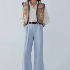 Maison Hotel Womens Marisa Linen Trousers -Dappervo Sales b11ceh0480 4242 j